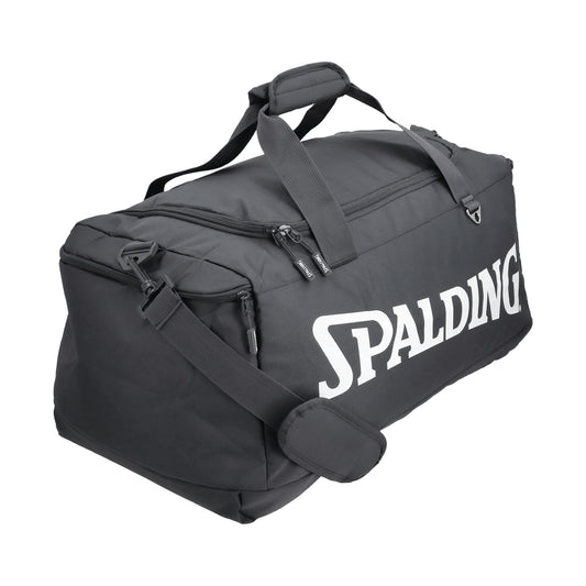 Bolso Deportivo Spalding Gray Grande Logo Blanco