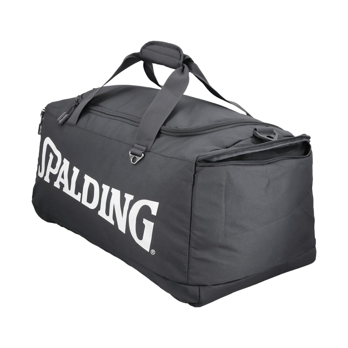 Bolso Deportivo Spalding Gray Grande Logo Blanco