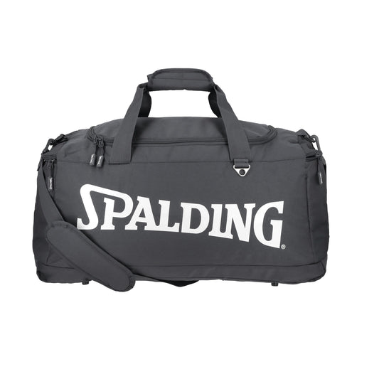 Bolso Deportivo Spalding Gray Grande Logo Blanco