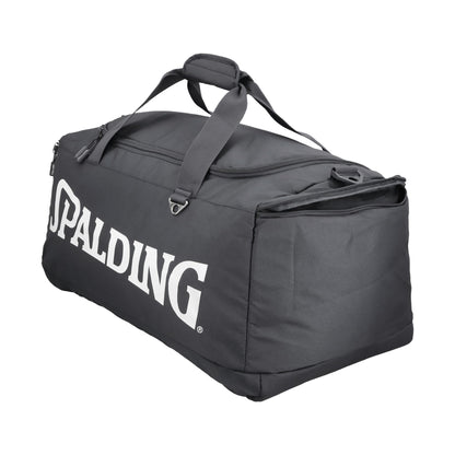 Bolso Deportivo Spalding Gray Grande Logo Blanco
