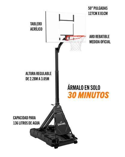 Tablero de Básket Portable Momentous Acrílico 50"